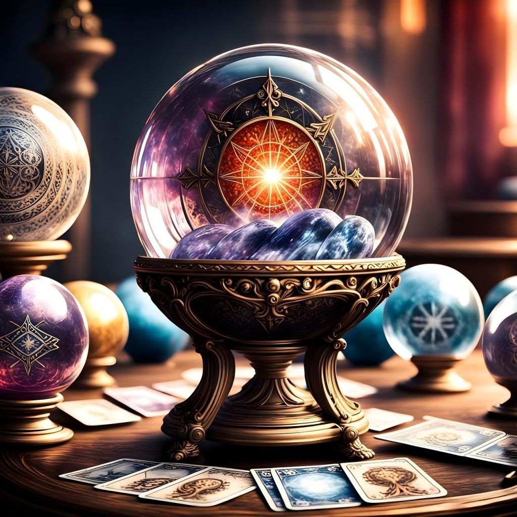 a crystal ball with a star inside